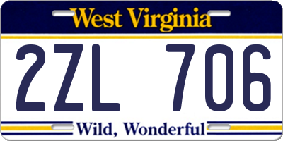 WV license plate 2ZL706