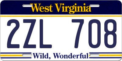 WV license plate 2ZL708