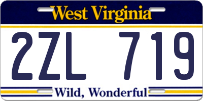 WV license plate 2ZL719
