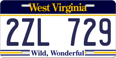 WV license plate 2ZL729