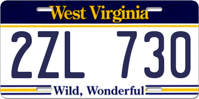 WV license plate 2ZL730