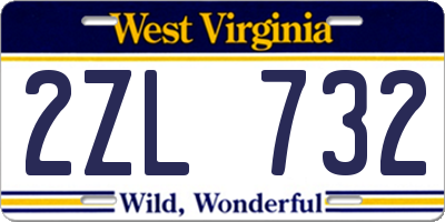 WV license plate 2ZL732