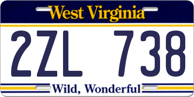 WV license plate 2ZL738