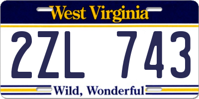 WV license plate 2ZL743