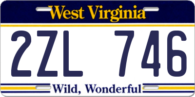 WV license plate 2ZL746