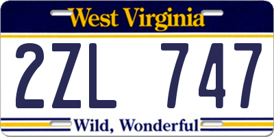 WV license plate 2ZL747