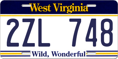 WV license plate 2ZL748