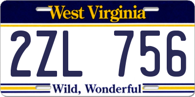 WV license plate 2ZL756