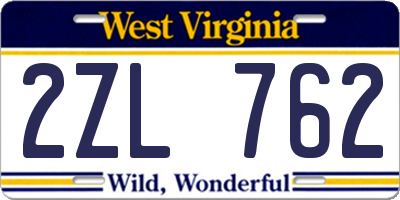 WV license plate 2ZL762