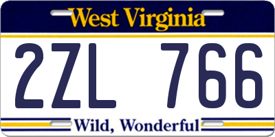 WV license plate 2ZL766