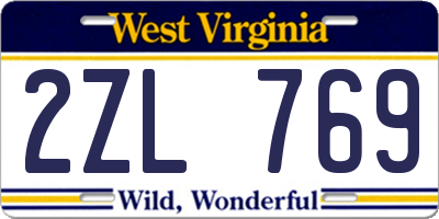 WV license plate 2ZL769