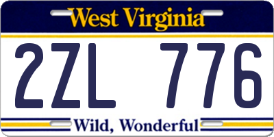 WV license plate 2ZL776