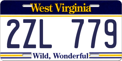 WV license plate 2ZL779