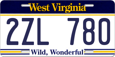 WV license plate 2ZL780