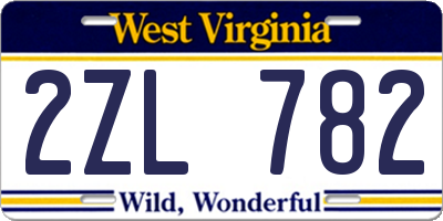 WV license plate 2ZL782
