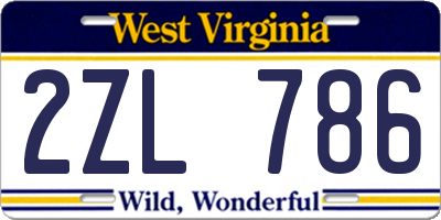 WV license plate 2ZL786