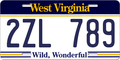 WV license plate 2ZL789