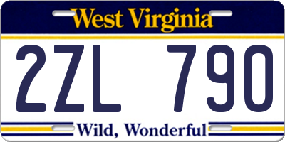 WV license plate 2ZL790