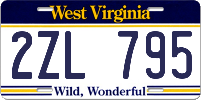 WV license plate 2ZL795