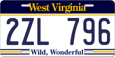 WV license plate 2ZL796