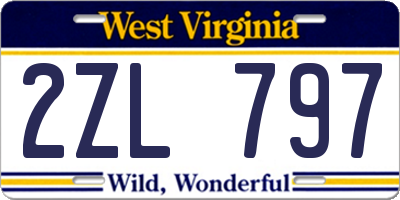 WV license plate 2ZL797