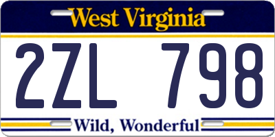 WV license plate 2ZL798