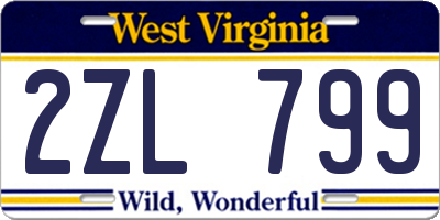 WV license plate 2ZL799