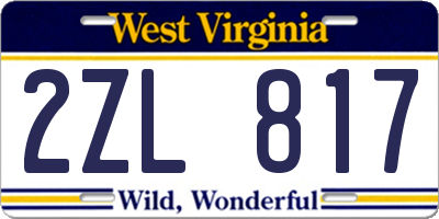WV license plate 2ZL817