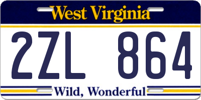 WV license plate 2ZL864