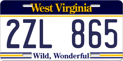 WV license plate 2ZL865