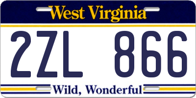 WV license plate 2ZL866