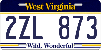 WV license plate 2ZL873