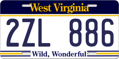 WV license plate 2ZL886