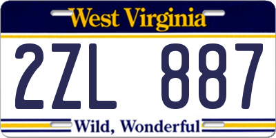 WV license plate 2ZL887