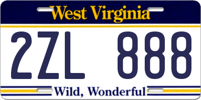 WV license plate 2ZL888