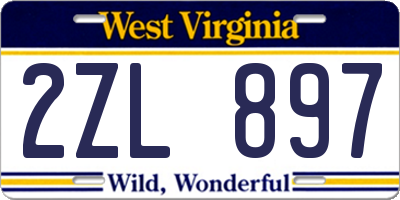 WV license plate 2ZL897