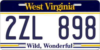 WV license plate 2ZL898
