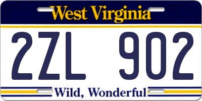 WV license plate 2ZL902