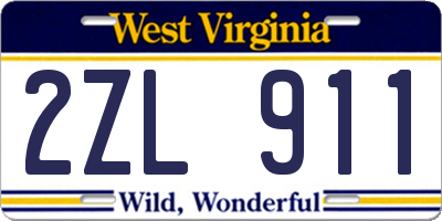 WV license plate 2ZL911