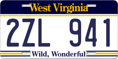 WV license plate 2ZL941