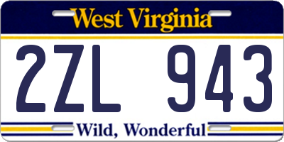 WV license plate 2ZL943