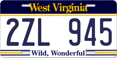 WV license plate 2ZL945