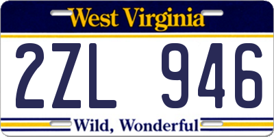 WV license plate 2ZL946