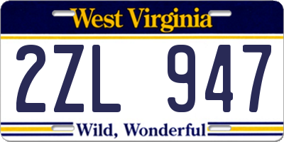 WV license plate 2ZL947