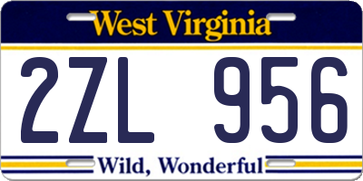 WV license plate 2ZL956