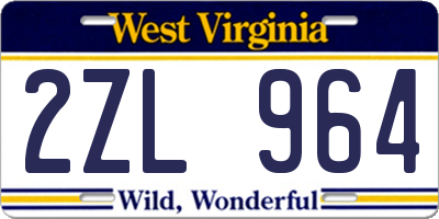 WV license plate 2ZL964