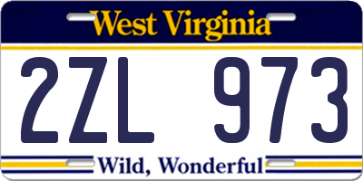 WV license plate 2ZL973