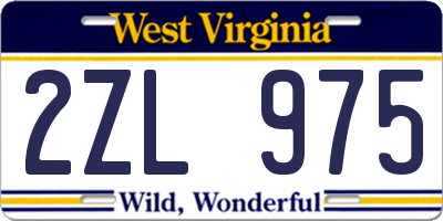 WV license plate 2ZL975