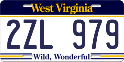 WV license plate 2ZL979