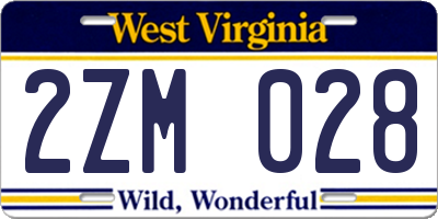 WV license plate 2ZM028